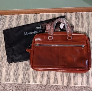 MANTOBRUCE Leather Briefcase/Laptop Bag